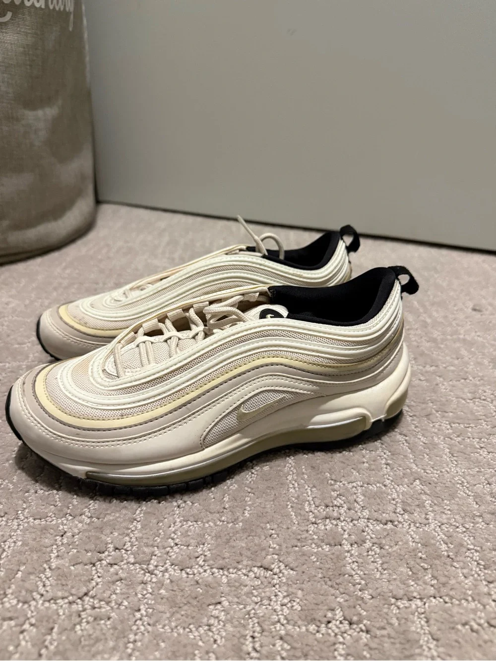 Nike Cream Wave Runner Sneakers with Black Collar
